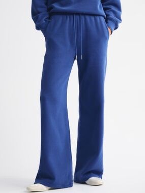 Abercrombie High Rise Sunday Wide Leg Sweatpant in Twilight Blue